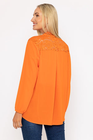 Carraig Donn Orange Lace Back Blouse