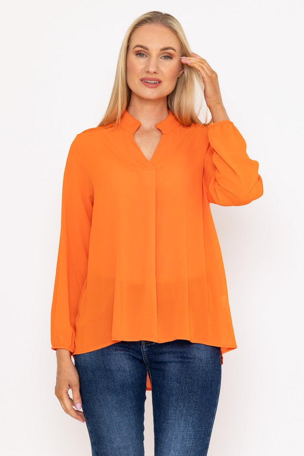 Carraig Donn Orange Lace Back Blouse