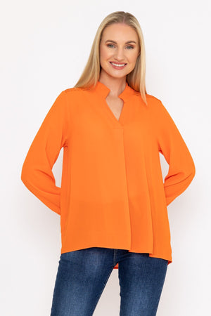 Carraig Donn Orange Lace Back Blouse