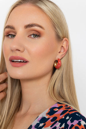 Carraig Donn Orange Open Hoop Earrings