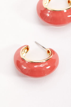 Carraig Donn Orange Open Hoop Earrings