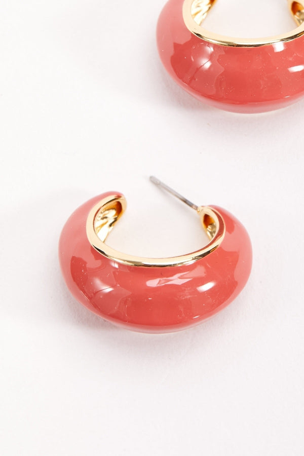 Carraig Donn Orange Open Hoop Earrings