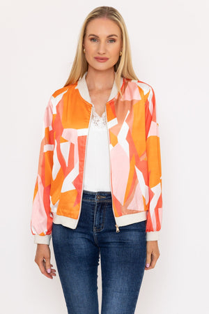 Carraig Donn Orange Printed Bomber Jacket