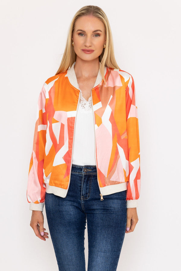 Carraig Donn Orange Printed Bomber Jacket