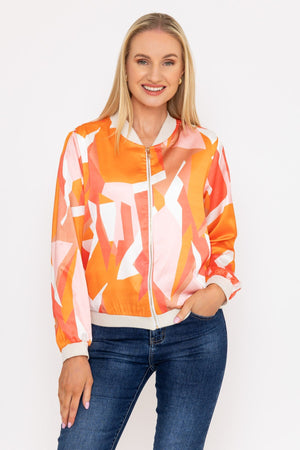 Carraig Donn Orange Printed Bomber Jacket