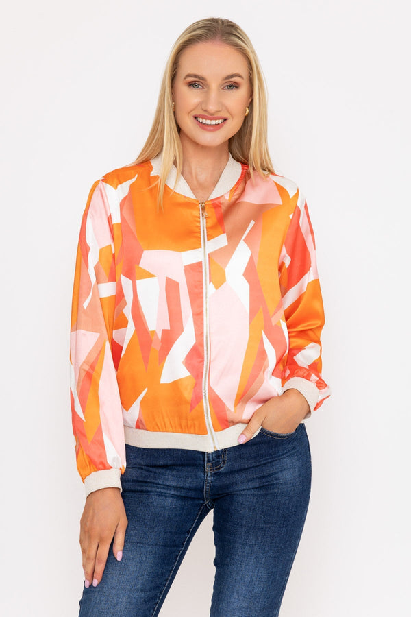 Carraig Donn Orange Printed Bomber Jacket