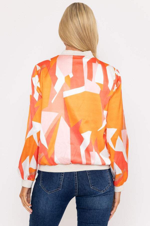 Carraig Donn Orange Printed Bomber Jacket
