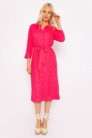 Carraig Donn Orange Printed Viscose Shirt Dress