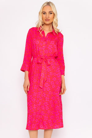 Carraig Donn Orange Printed Viscose Shirt Dress