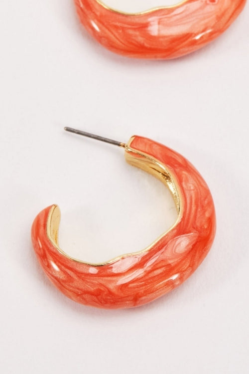 Carraig Donn Orange Wave Hoop Earrings