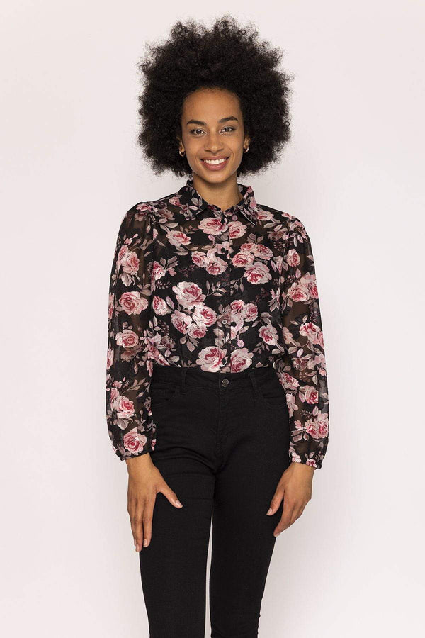 Carraig Donn Organza Floral Blouse in Print