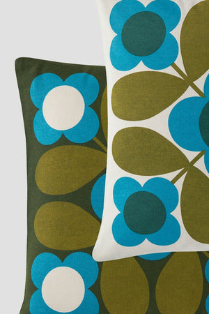 Carraig Donn Orla Kiely Flower Tile Kingfisher Cushion