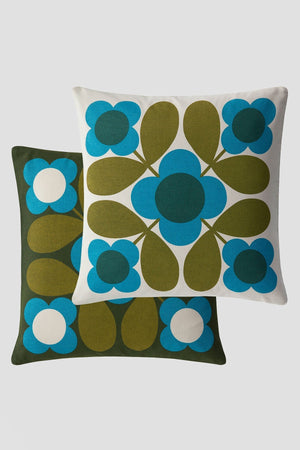 Carraig Donn Orla Kiely Flower Tile Kingfisher Cushion
