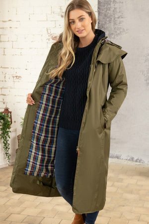 Carraig Donn Outback Full Length Waterproof Raincoat in Fern