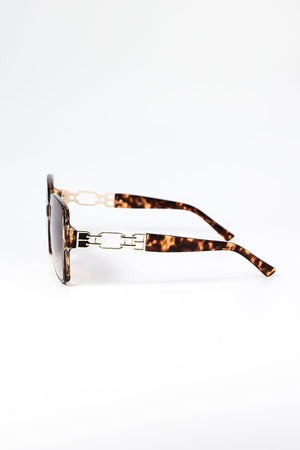 Carraig Donn Oversized Tortoise Shell Sunglasses with Gold Detail