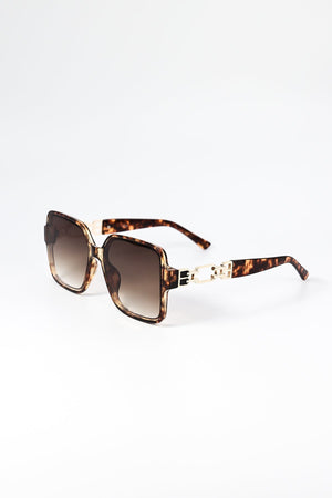 Carraig Donn Oversized Tortoise Shell Sunglasses with Gold Detail