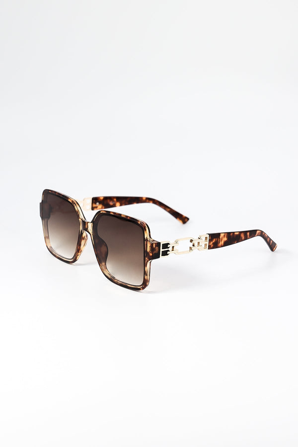 Carraig Donn Oversized Tortoise Shell Sunglasses with Gold Detail