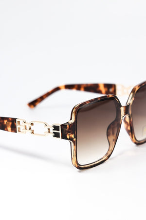 Carraig Donn Oversized Tortoise Shell Sunglasses with Gold Detail