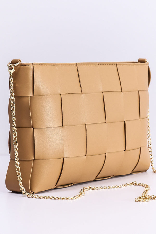 Carraig Donn Oversized Woven Clutch in Tan