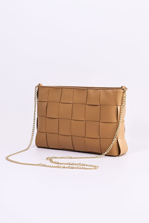 Carraig Donn Oversized Woven Clutch in Tan