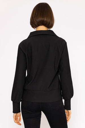 Carraig Donn Oversized Zip Sweat Top in Black