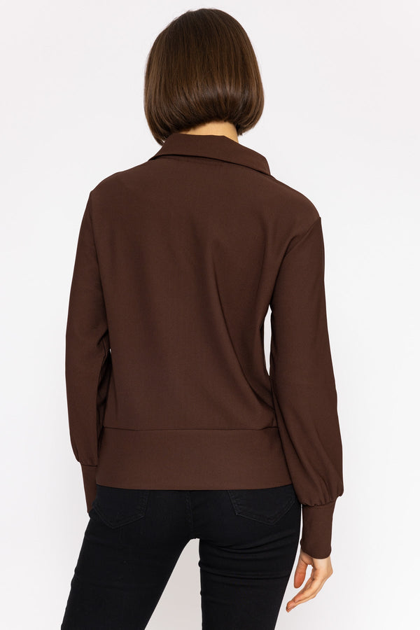 Carraig Donn Oversized Zip Sweat Top in Coffee