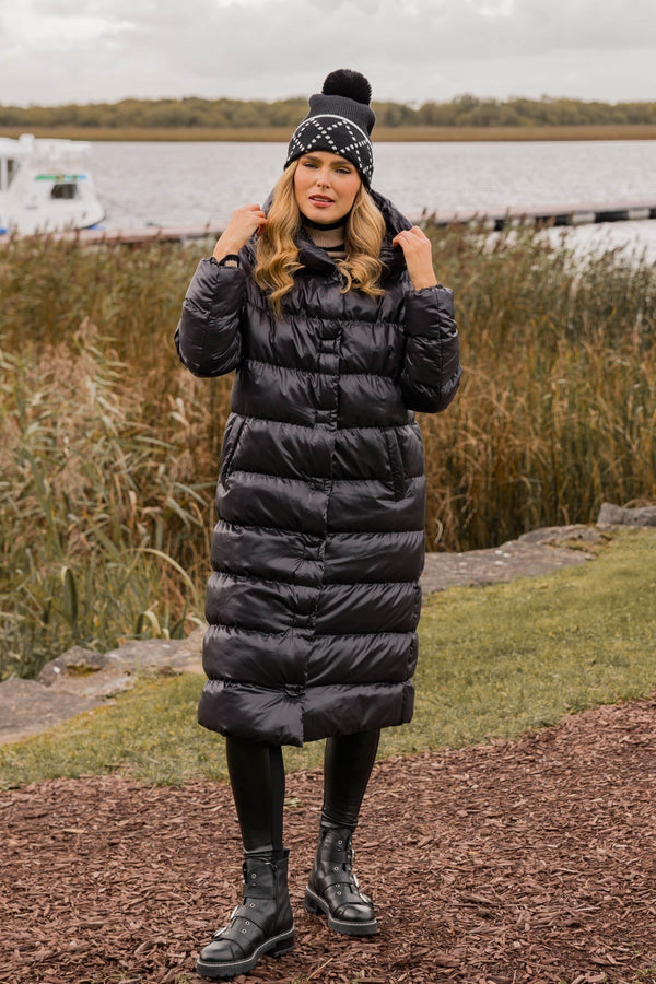 Carraig Donn Padded Puffer Coat in Black
