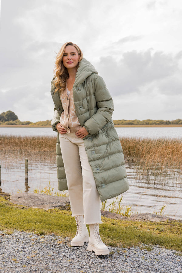 Carraig Donn Padded Puffer Coat in Khaki