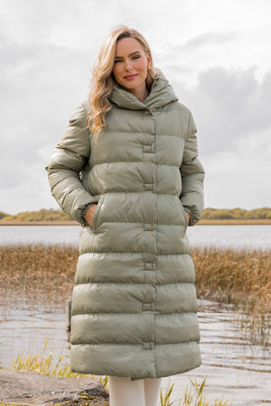Carraig Donn Padded Puffer Coat in Khaki