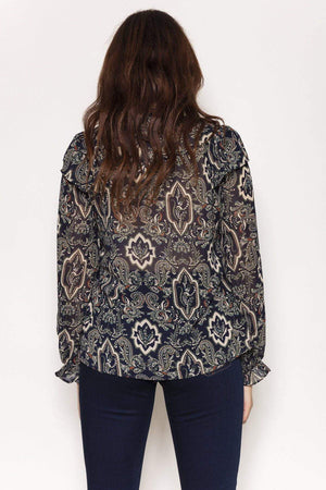 Carraig Donn Paisley Blouse in Navy