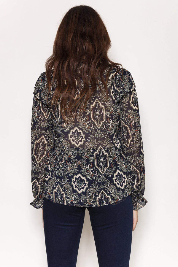 Carraig Donn Paisley Blouse in Navy