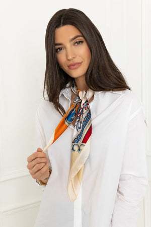 Carraig Donn Paisley Neckerchief Scarf in Orange