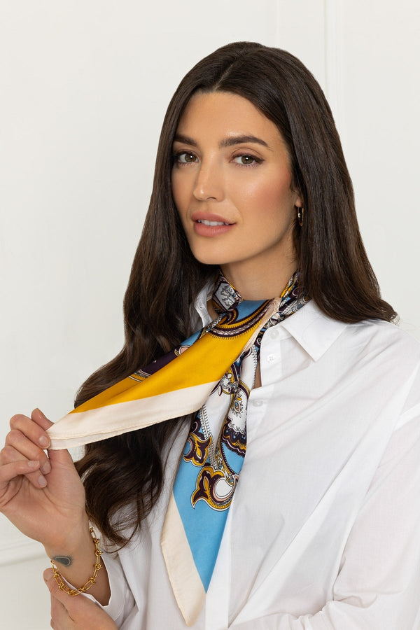 Carraig Donn Paisley Neckerchief Scarf in Yellow