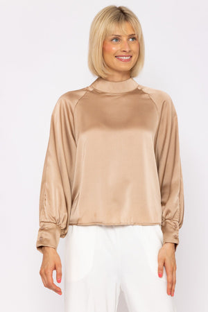 Carraig Donn Pandora Sateen Top In Beige