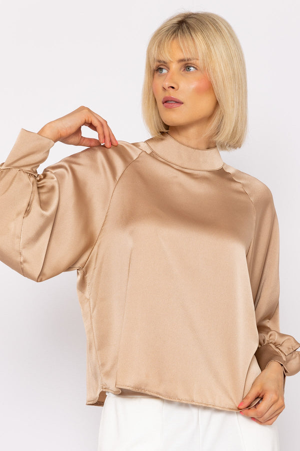 Carraig Donn Pandora Sateen Top In Beige