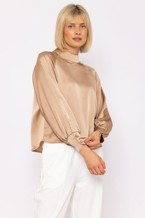 Carraig Donn Pandora Sateen Top In Beige