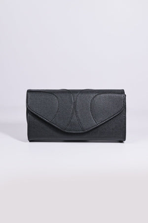 Carraig Donn Panel Detail Clutch in Black