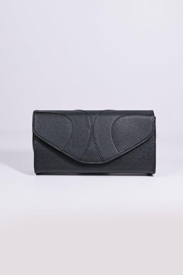 Carraig Donn Panel Detail Clutch in Black