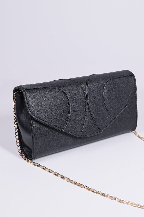 Carraig Donn Panel Detail Clutch in Black