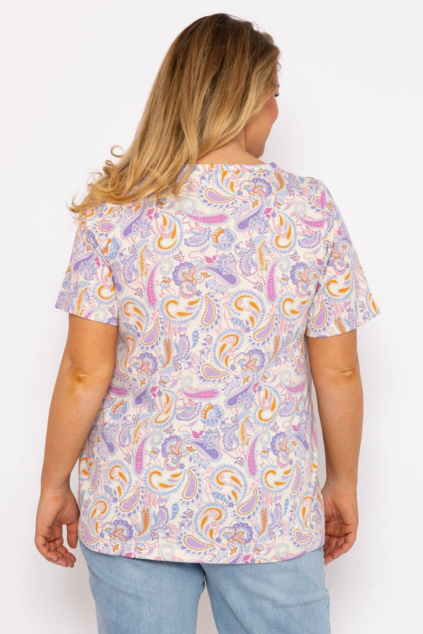 Carraig Donn Pastel Paisley Print Top in Multi