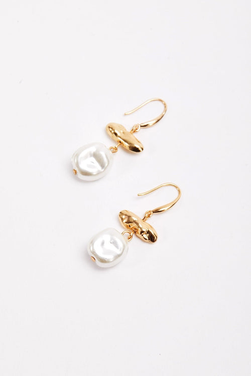 Pearl and Gold Beaded Earrings