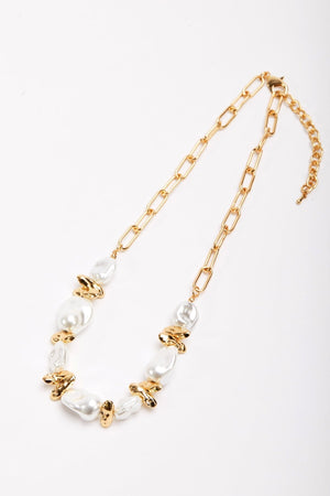 Carraig Donn Pearl and Gold Beaded Necklace