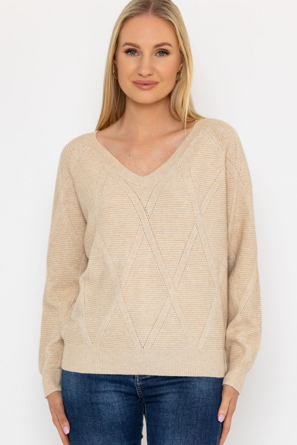 Carraig Donn Pearl Back Knit in Beige