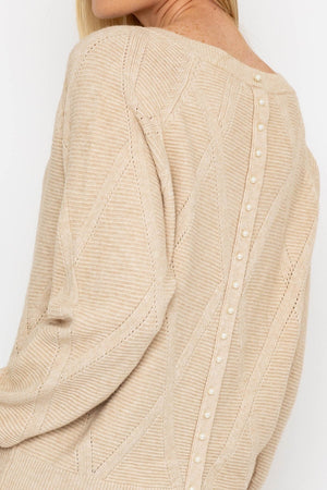 Carraig Donn Pearl Back Knit in Beige