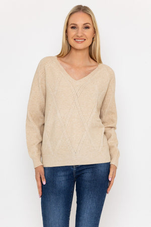 Carraig Donn Pearl Back Knit in Beige