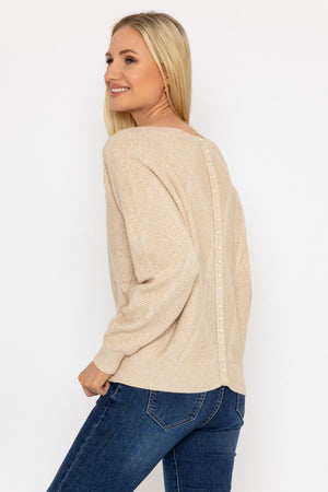 Carraig Donn Pearl Back Knit in Beige