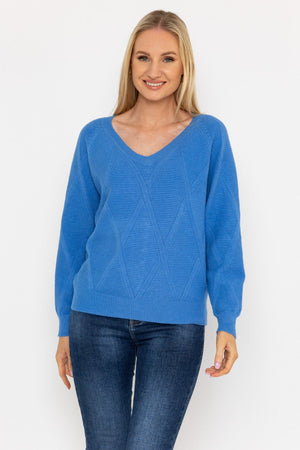 Carraig Donn Pearl Back Knit in Blue