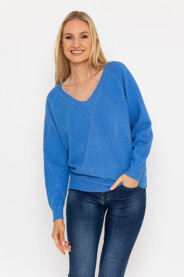 Carraig Donn Pearl Back Knit in Blue