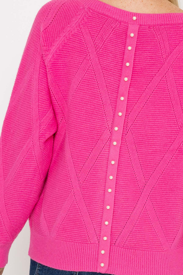 Carraig Donn Pearl Back Knit in Pink