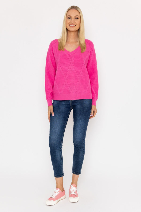 Carraig Donn Pearl Back Knit in Pink